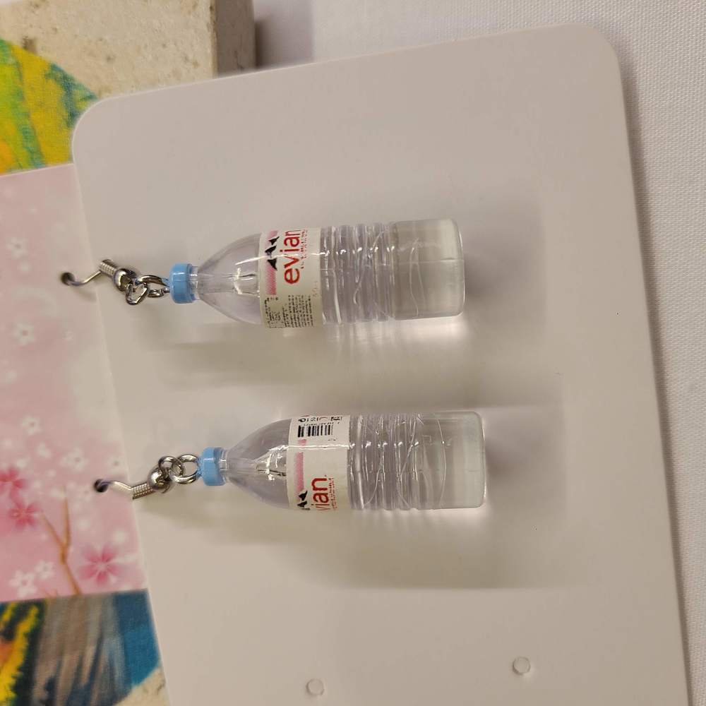 EVIAN BOTTLED WATER EARRINGS